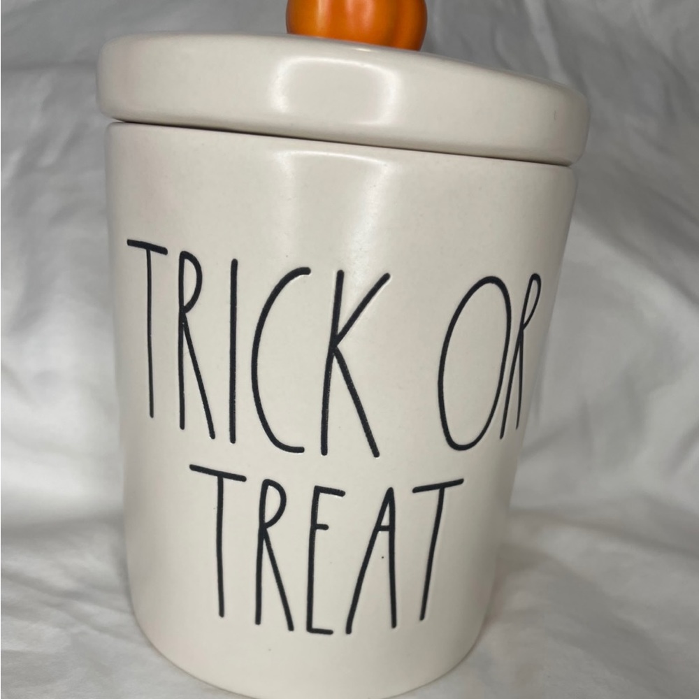 Rae Dunn Trick or Treat Pumpkin Jar Halloween Canister HTF Fall